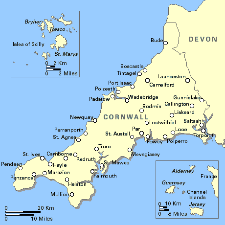 england-cornwall map